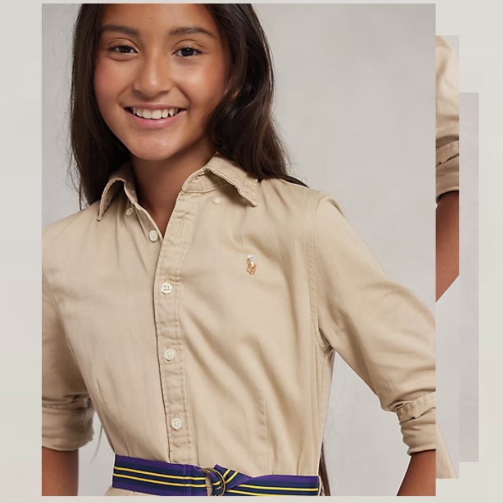 Ralph Lauren Khaki Girls Formal Dress - Picture 5 of 11